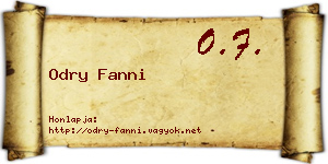 Odry Fanni névjegykártya