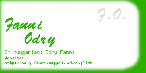 fanni odry business card